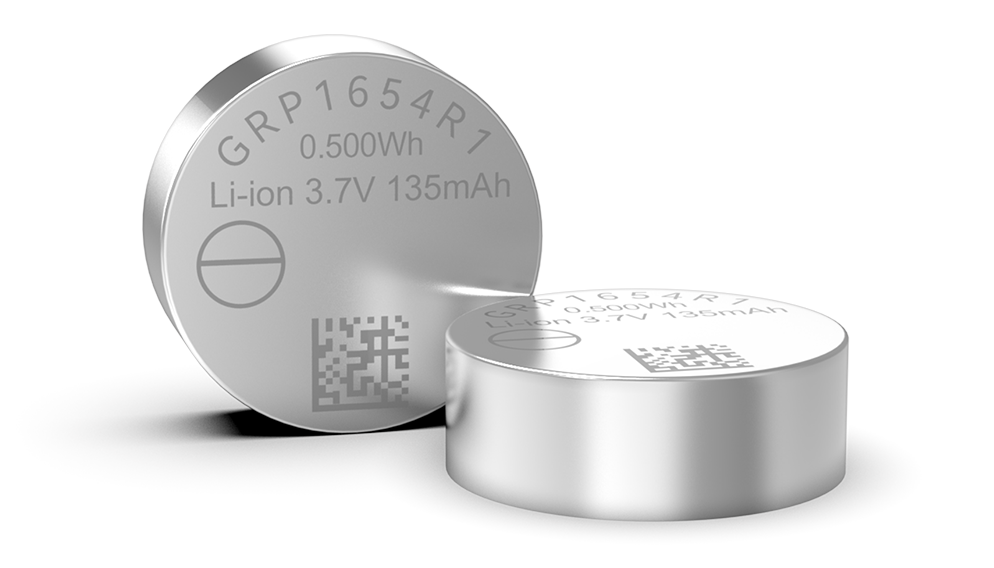 GRP1654系列可充电锂离子纽扣电池