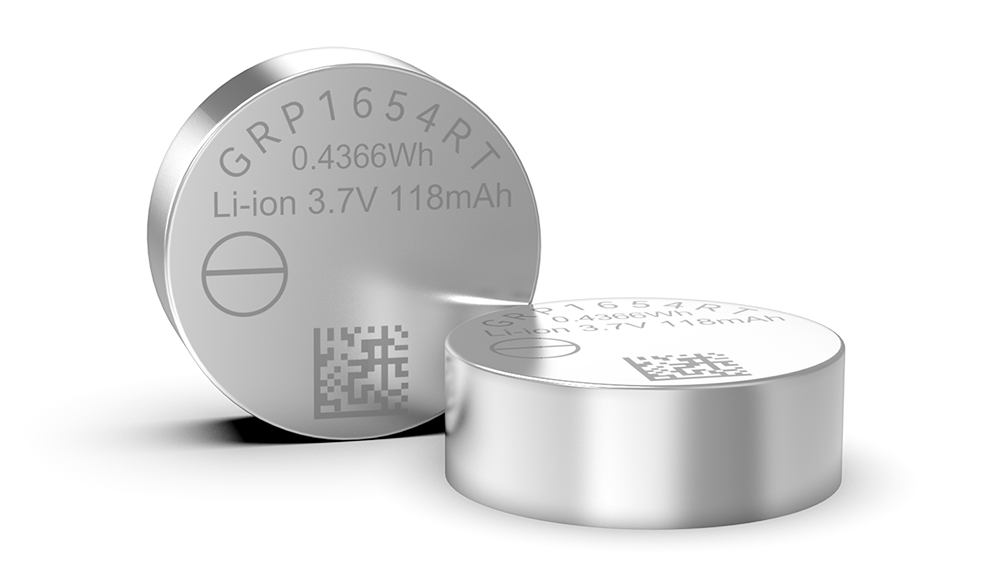 GRP1654系列可充电锂离子纽扣电池