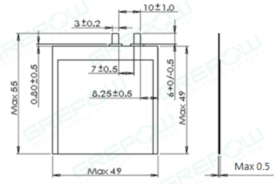 超薄电池型号结构图 超薄电池型号结构图
