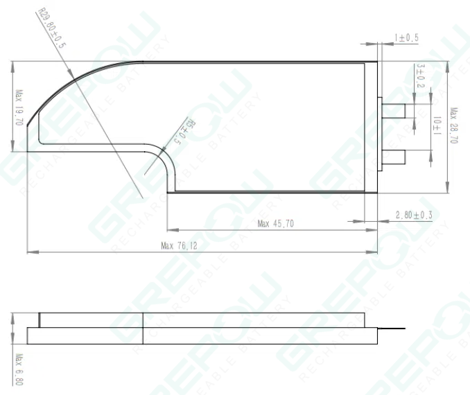 L形电池结构图 L形电池结构图
