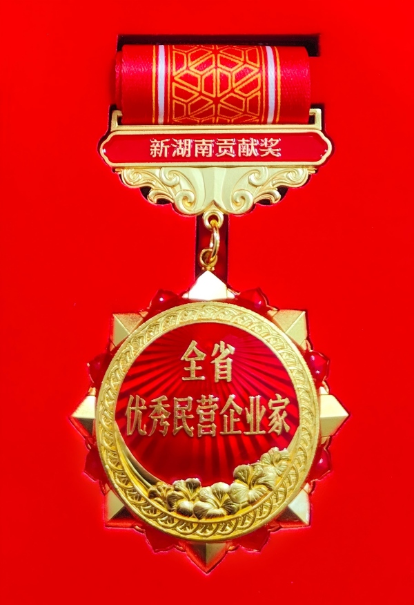刘淼同志荣获新湖南贡献奖全省优秀民营企业家奖章